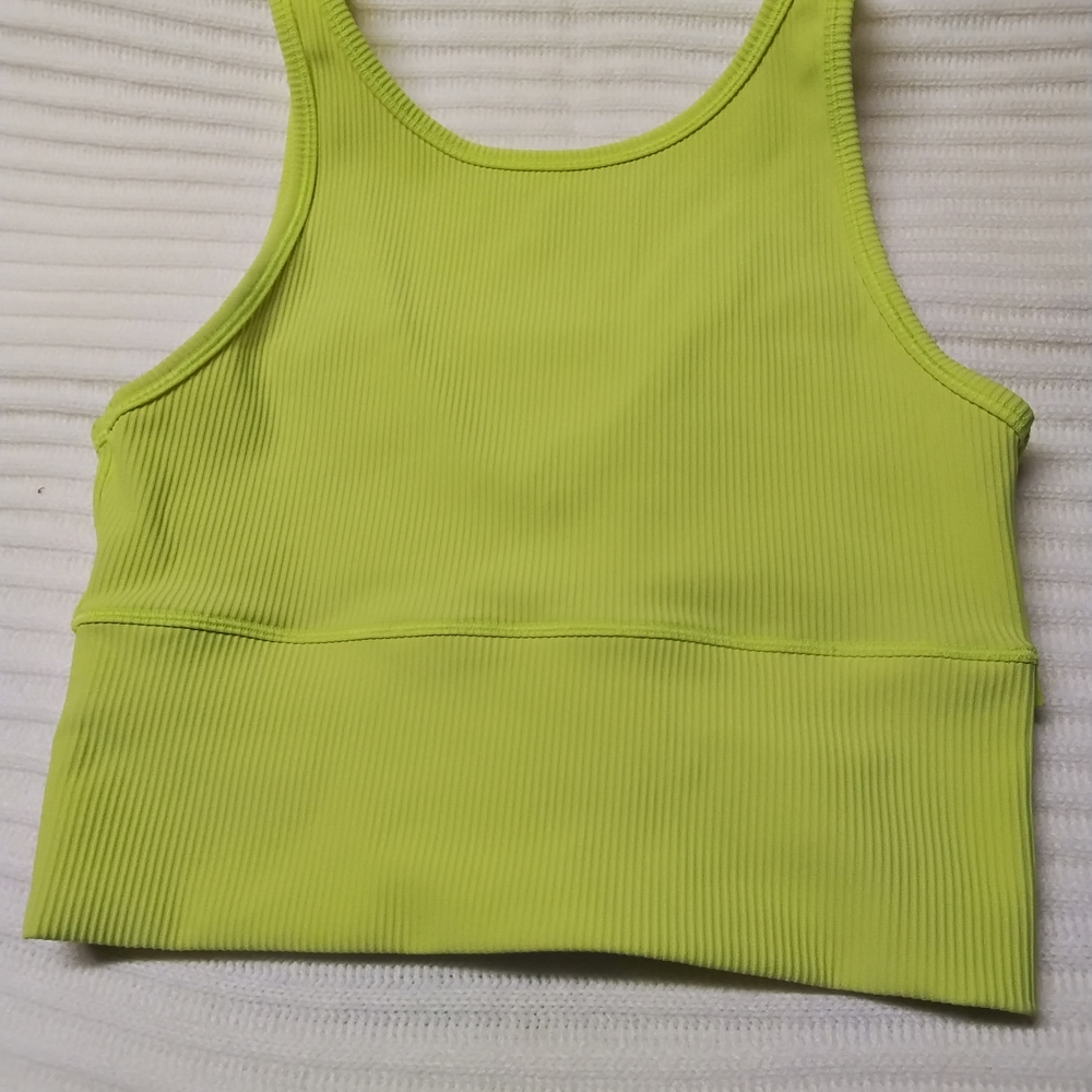 Lululemon Athletica Bright Green Ribbed Tank Top
